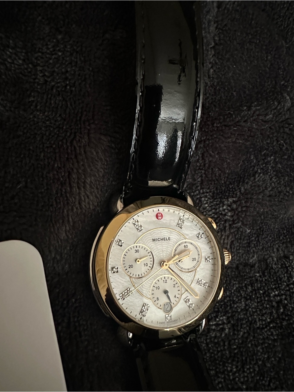 ✨Michele✨ Gold Tone Watch w/ DIAMOND Dial - Picture 15 of 15